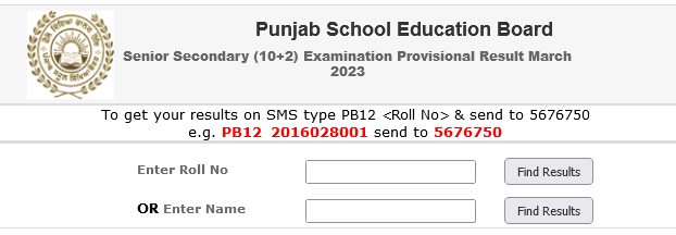 PSEB 12th Results 2023 by Name Download Direct Link